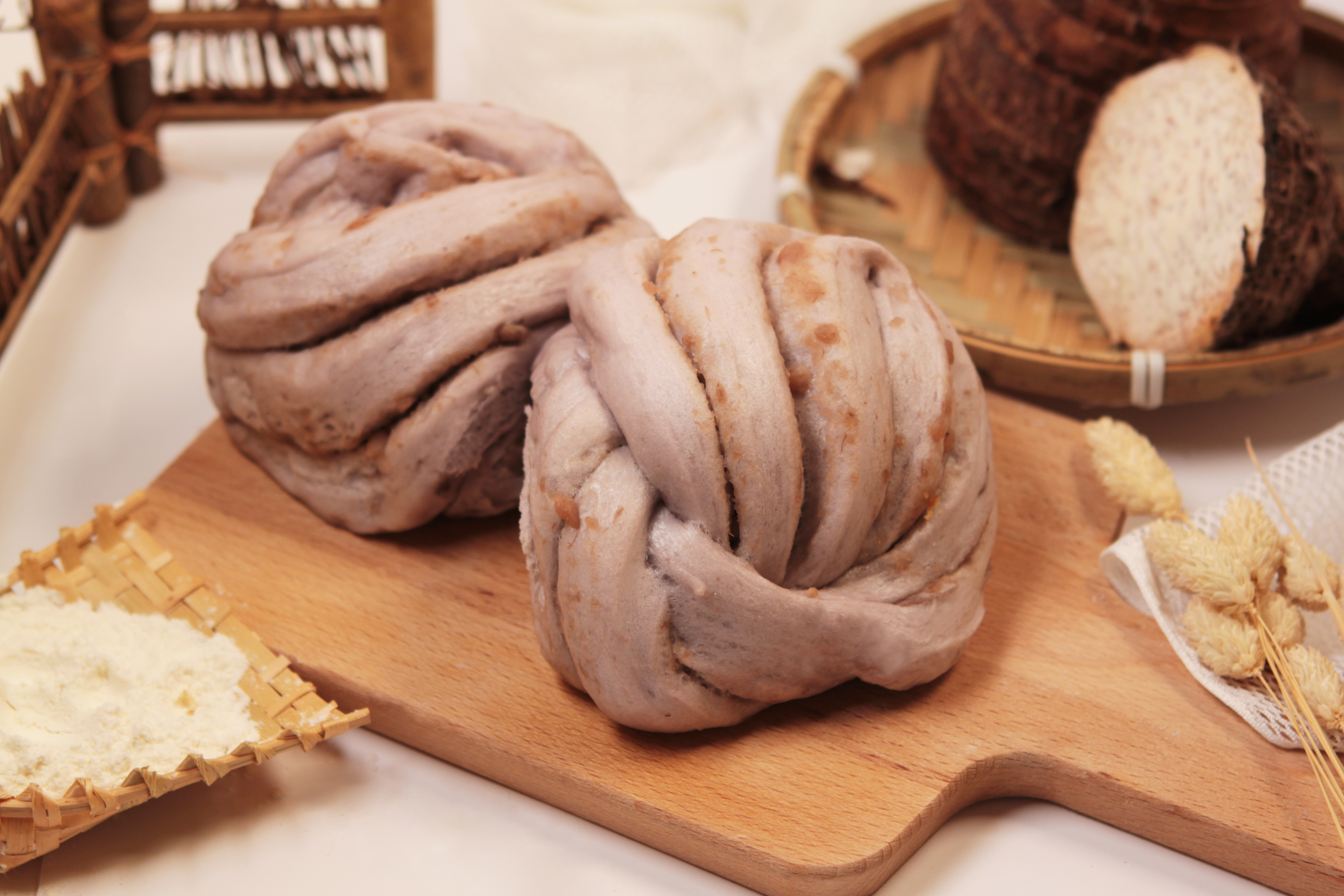 安佳大甲芋頭牛奶花捲 4入 (蛋奶素)