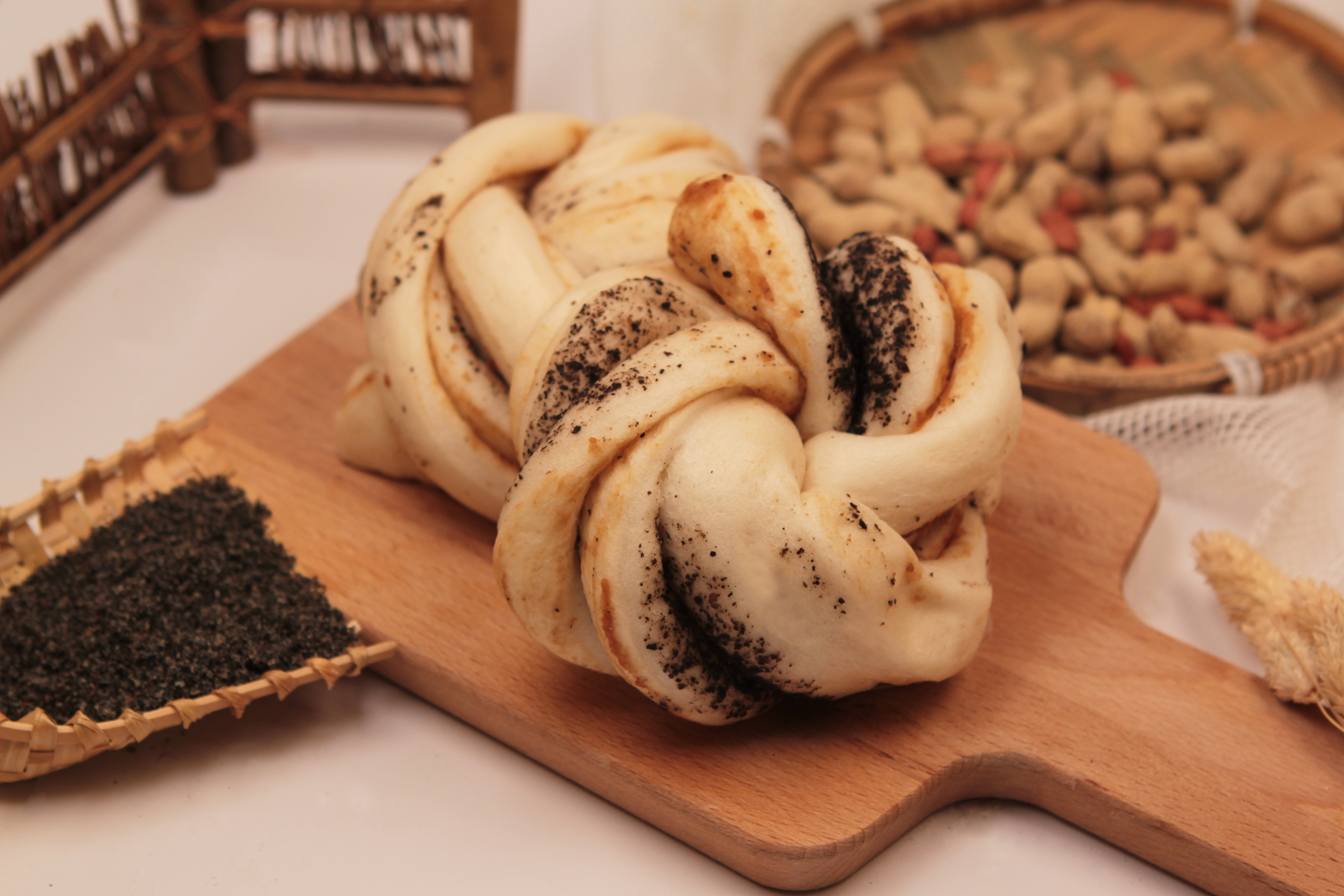 花生芝麻雙料花卷 4入 (蛋奶素)