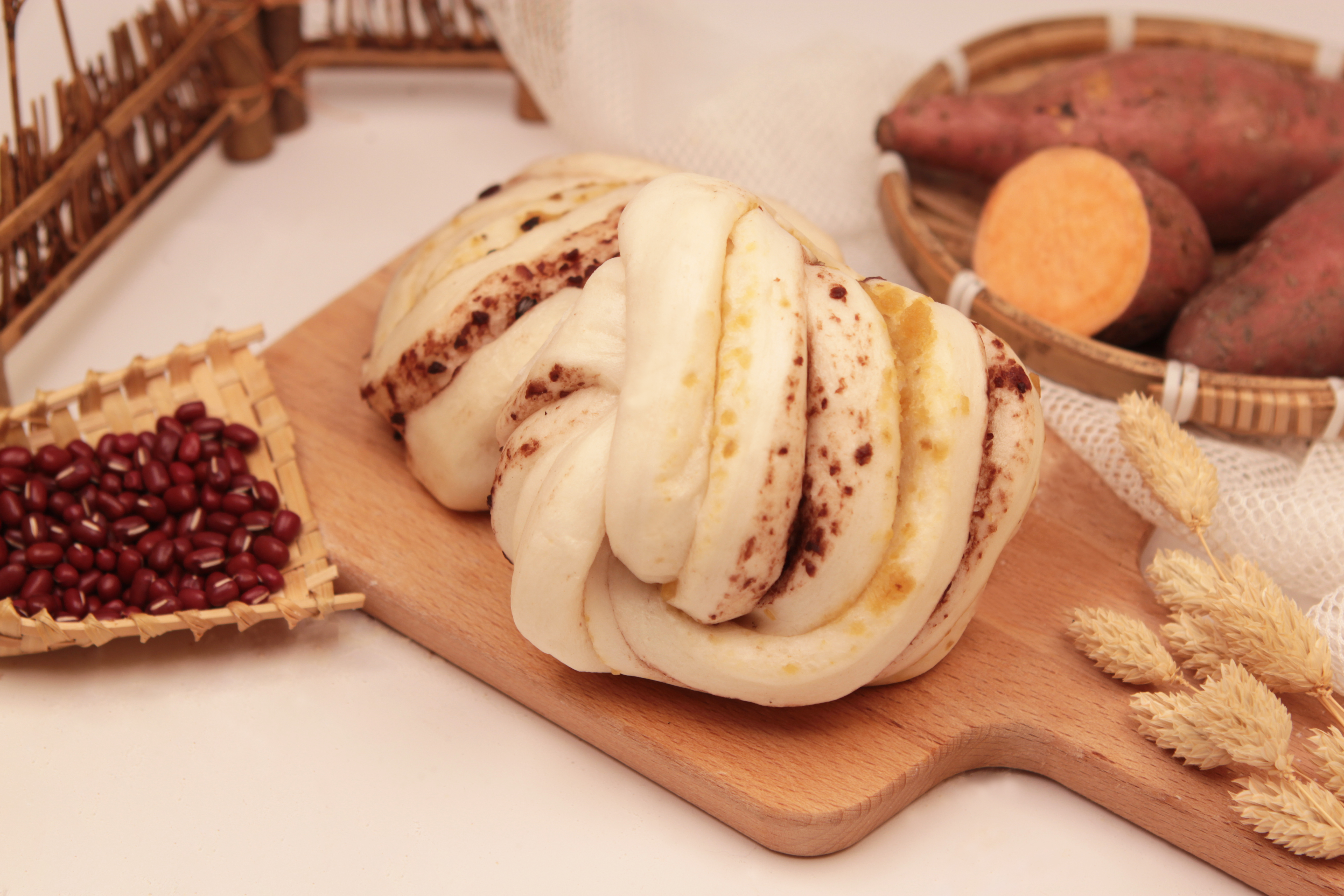 安佳鮮奶地瓜雙料花捲 4入 (蛋奶素)